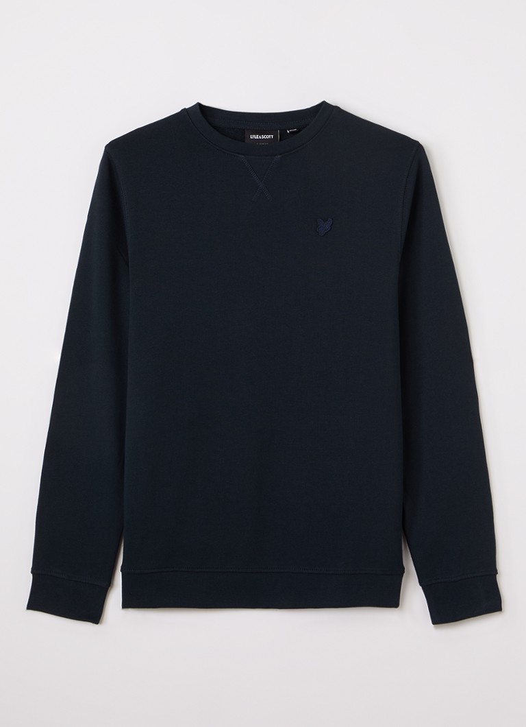 Lyle & Scott Jongens Sweater met logoborduring in de kleur Donkerblauw, maat: 10-11J=140