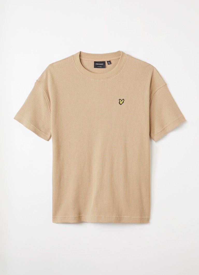 Lyle & Scott Jongens T-shirt met structuur in de kleur Beige, maat: 14-15J=164