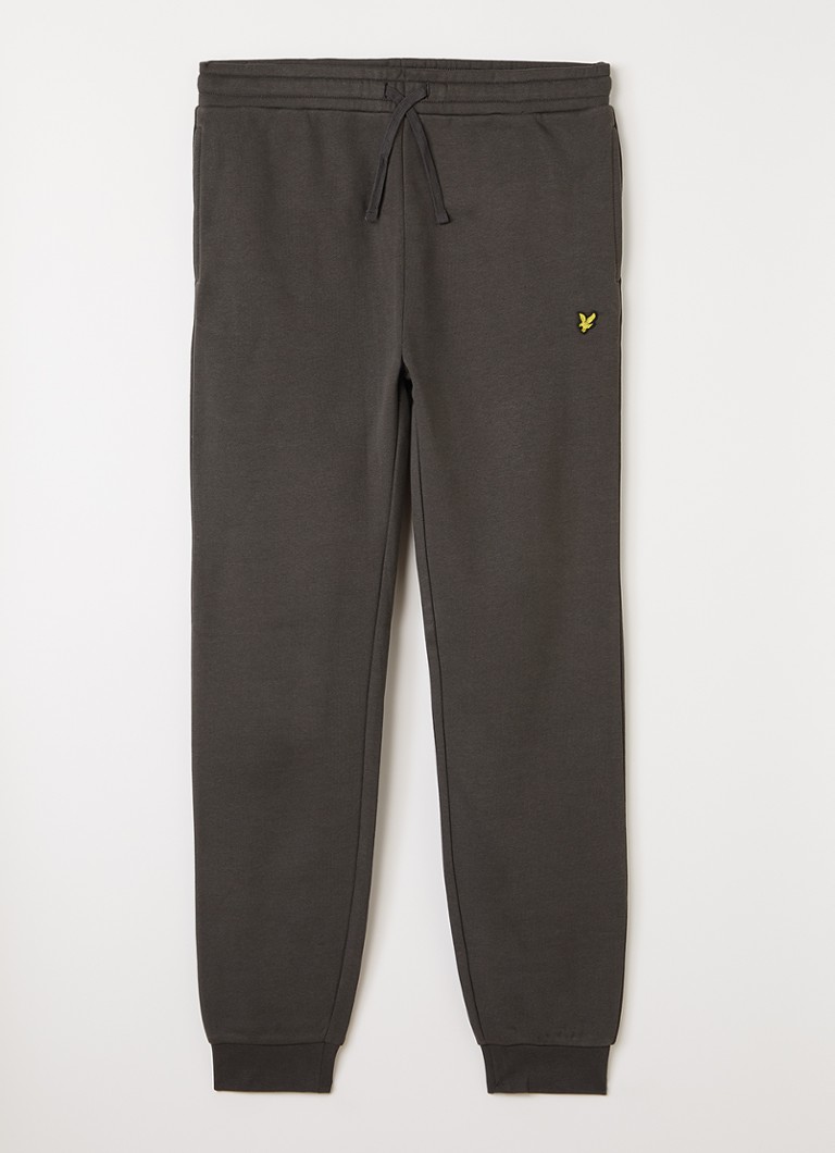 Lyle & Scott Jongens Tapered fit joggingbroek met logoborduring in de kleur Donkergrijs, maat: 15J-16J=176