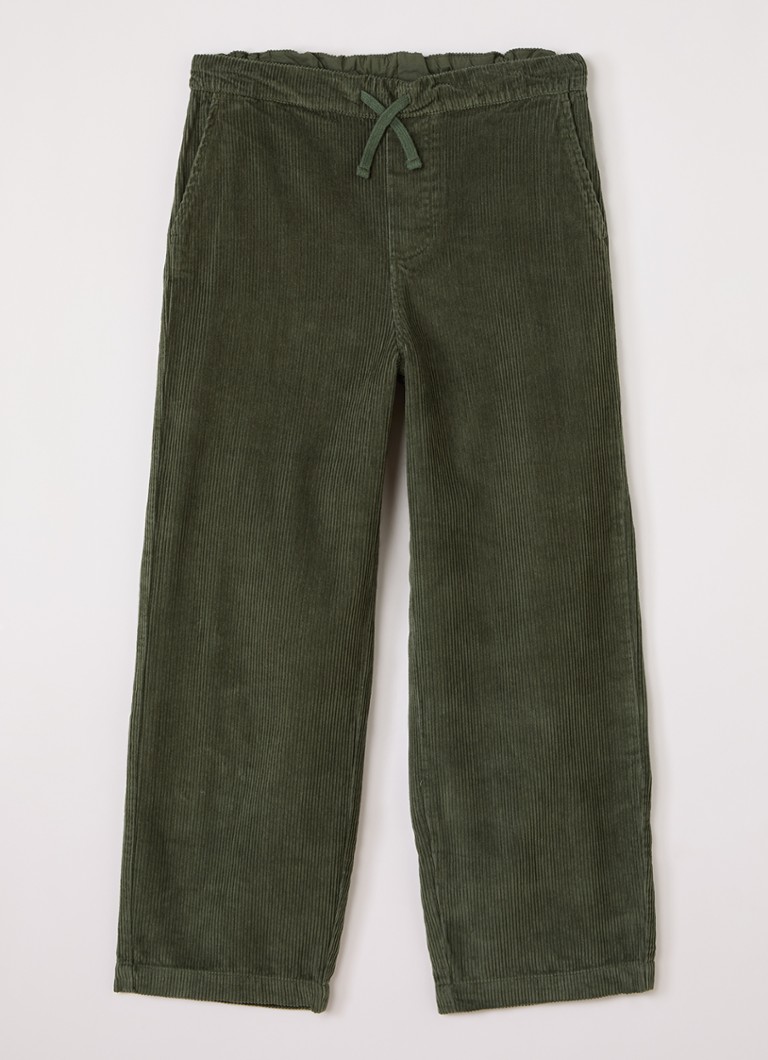 Lyle & Scott Jongens Loose fit broek van corduroy in de kleur Legergroen, maat: 15J-16J=176