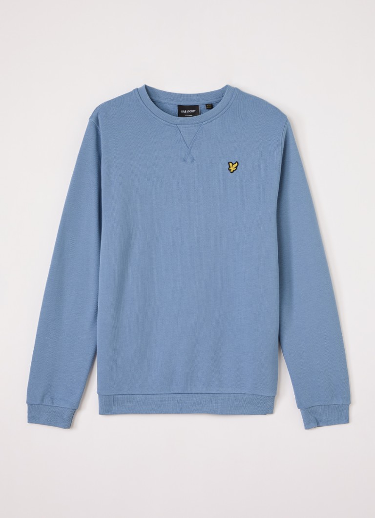 Lyle & Scott Jongens Sweater met logoborduring in de kleur Staalblauw, maat: 15J-16J=176