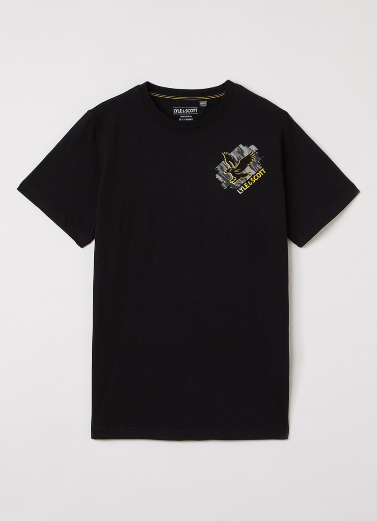 Lyle & Scott Jongens T-shirt met logo in de kleur Zwart, maat: 10J-11J=140