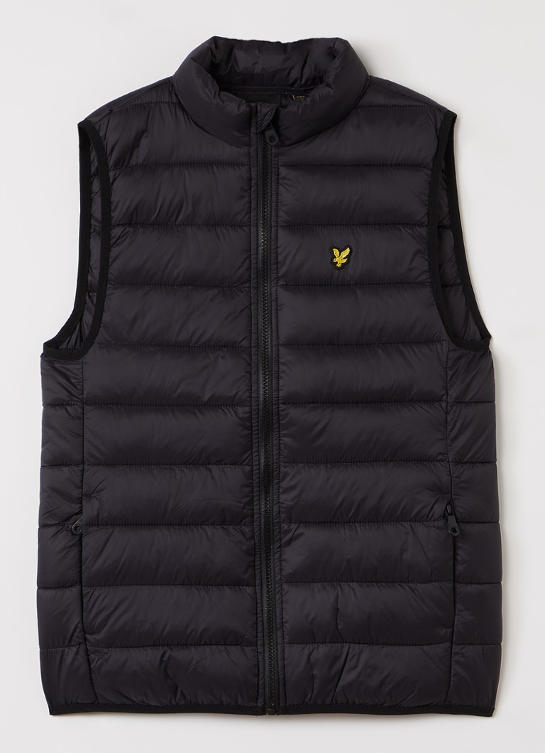 Lyle & Scott Meisjes Gewatteerde bodywarmer met logo in de kleur Zwart, maat: 15J-16J=176