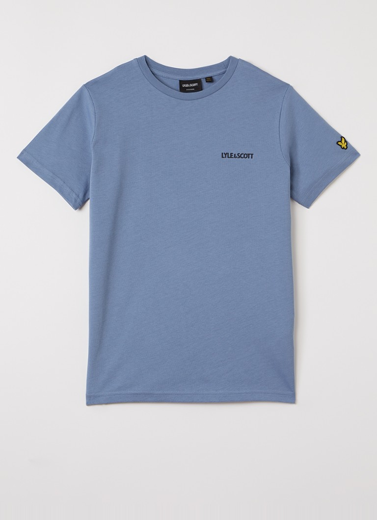Lyle & Scott Jongens T-shirt met logoborduring in de kleur Staalblauw, maat: 15J-16J=176