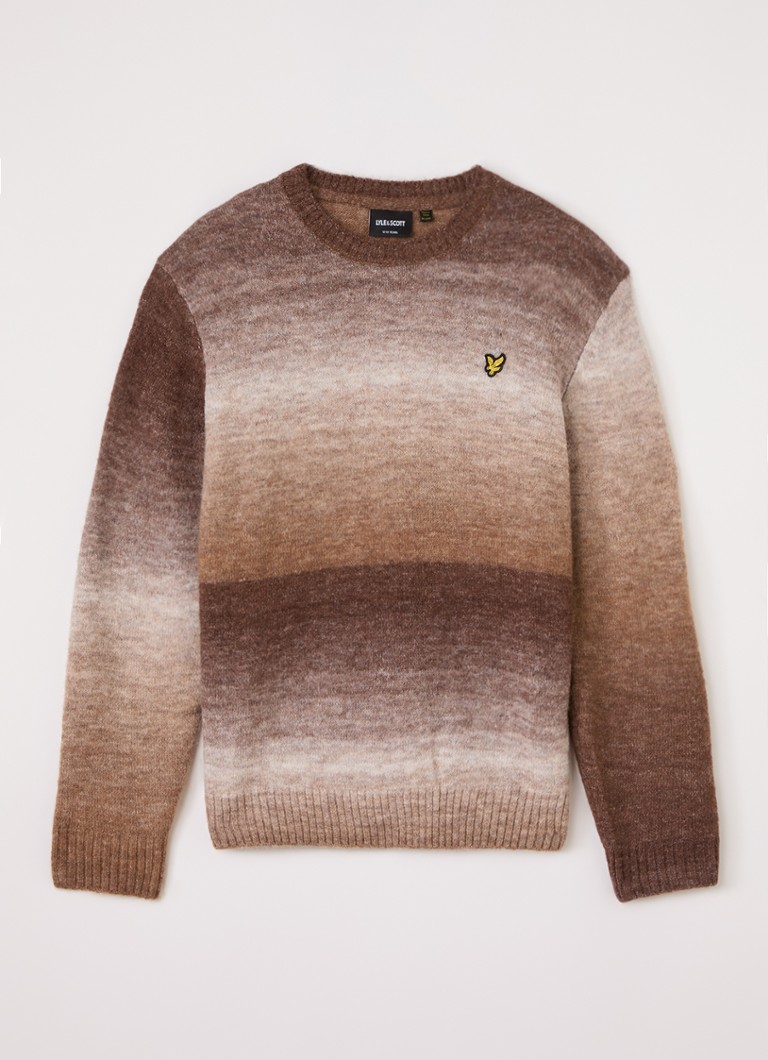 Lyle & Scott Jongens Fijngebreide trui in wolblend in de kleur Bruin, maat: 12J-13J=152