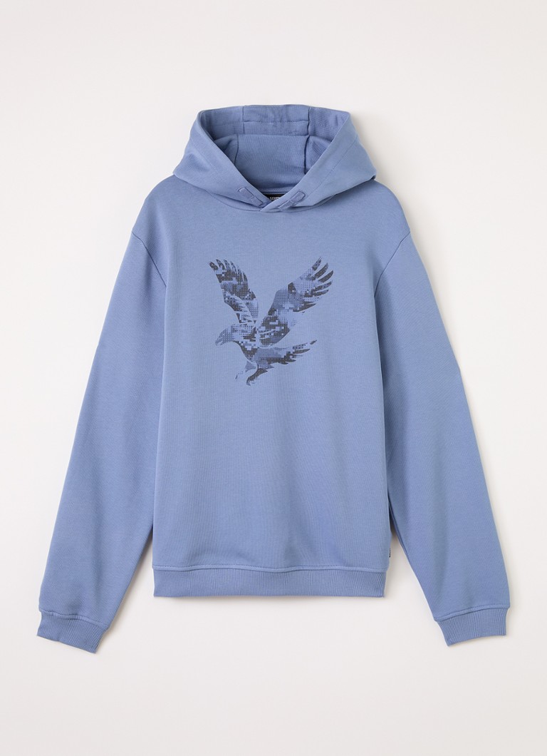 Lyle & Scott Jongens Hoodie met logoprint in de kleur Blauw, maat: 14J-15J=164