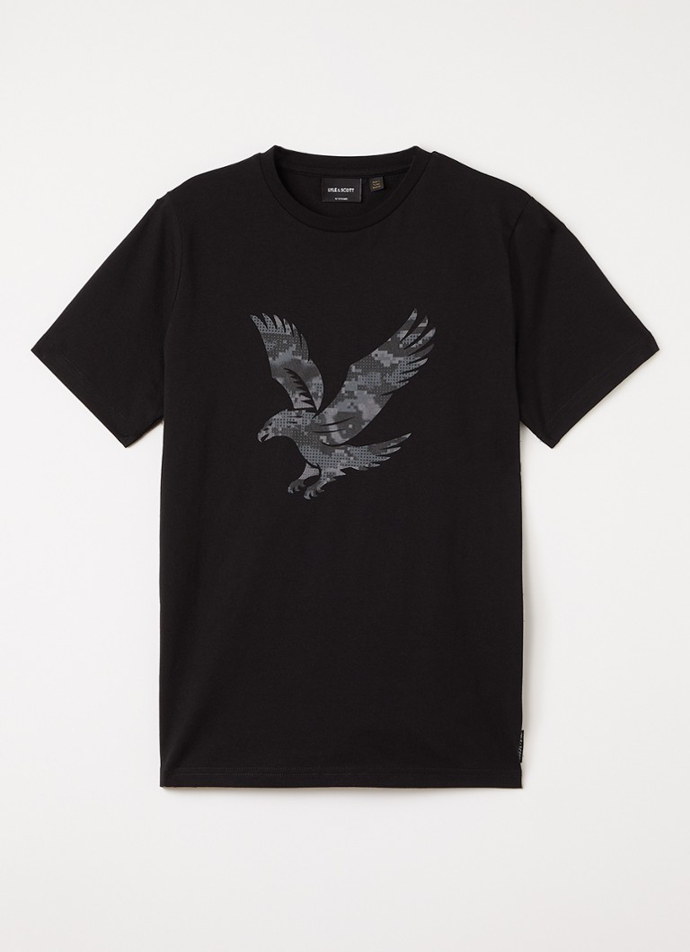 Lyle & Scott Jongens T-shirt met logoprint in de kleur Zwart, maat: 15J-16J=176