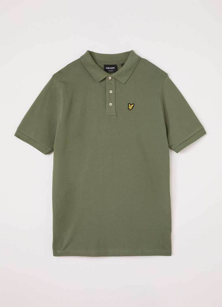 Lyle & Scott Jongens Polo met logoborduring in de kleur Legergroen, maat: 15J-16J=176