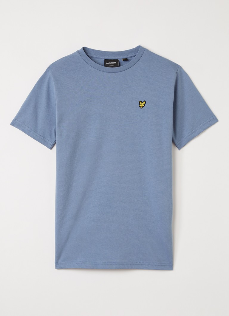 Lyle & Scott Jongens T-shirt met logoborduring in de kleur Blauwgrijs, maat: 15J-16J=176