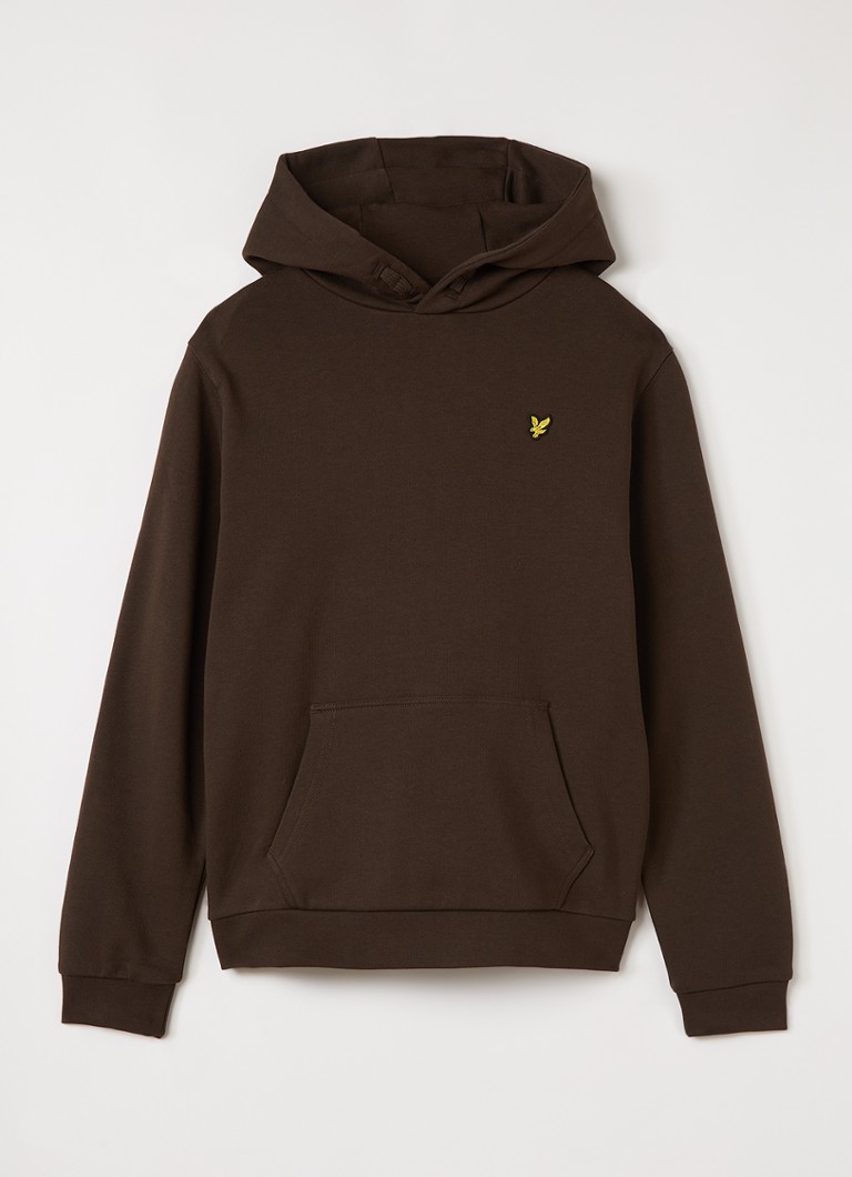 Lyle & Scott Jongens Hoodie met logoborduring in de kleur Donkerbruin, maat: 12J-13J=152
