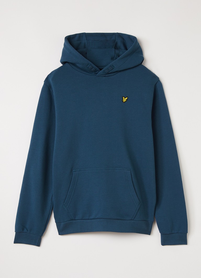 Lyle & Scott Jongens Hoodie met logoborduring in de kleur Indigo, maat: 12J-13J=152