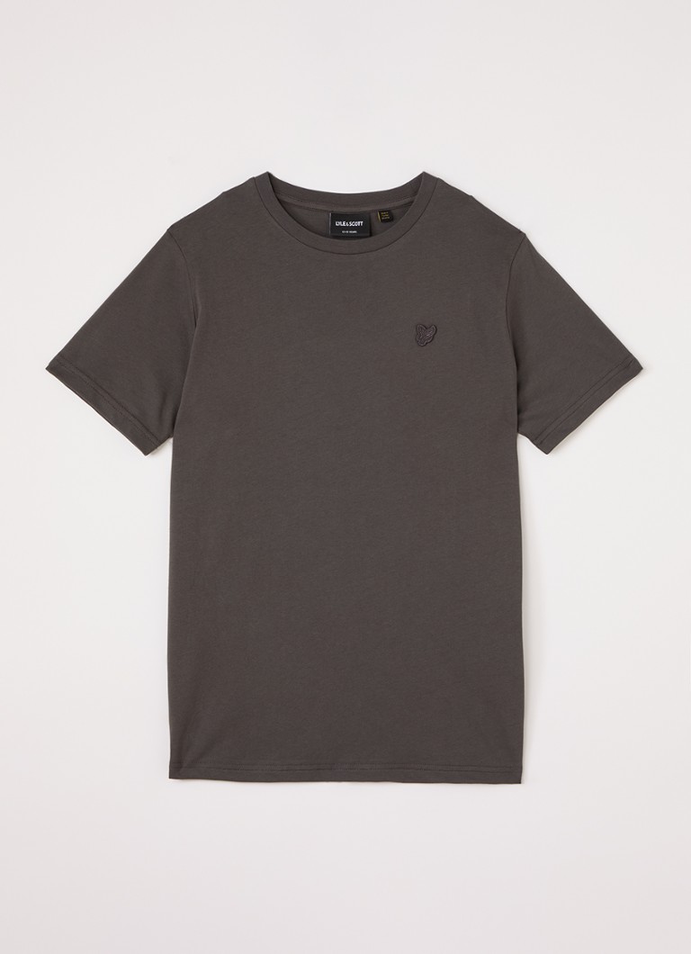 Lyle & Scott Jongens T-shirt met logoborduring in de kleur Donkergrijs, maat: 12J-13J=152