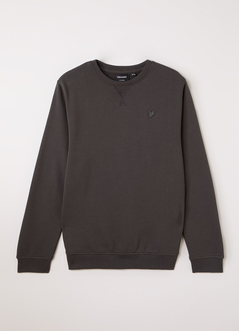 Lyle & Scott Jongens Sweater met logo in de kleur Antraciet, maat: 14J-15J=164