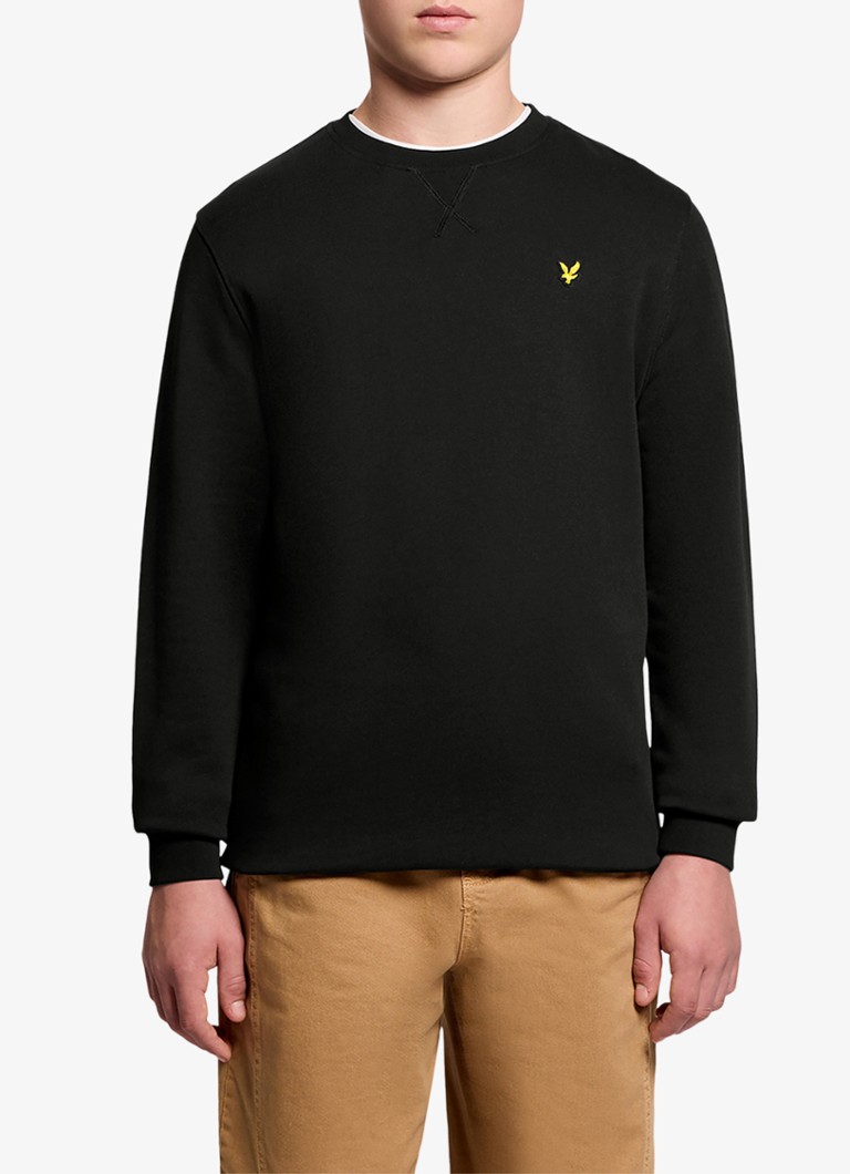 Lyle & Scott Jongens Sweater met logoborduring in de kleur Zwart, maat: 3-4Y