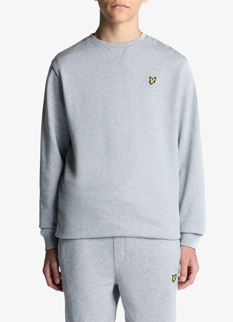 Lyle & Scott Jongens Sweater met logo in de kleur Lichtgrijs, maat: 140
