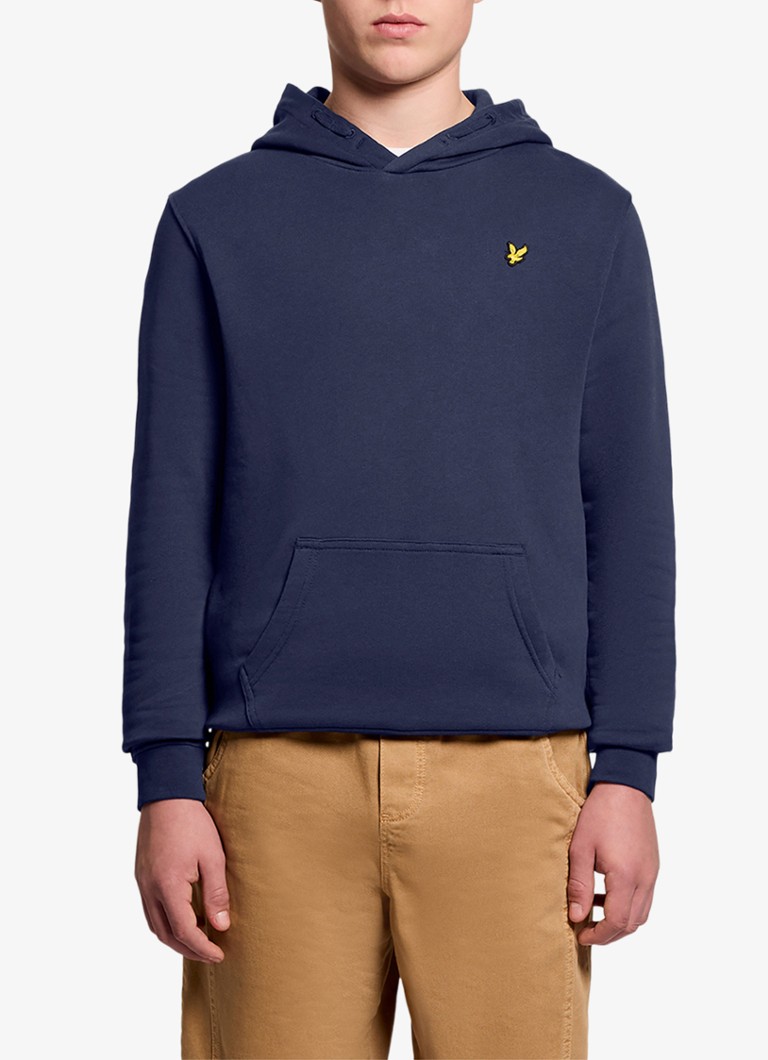 Lyle & Scott Jongens Hoodie met logo in de kleur Royalblauw, maat: 176