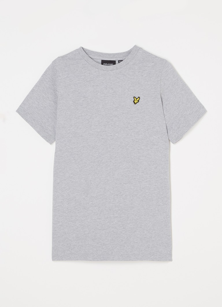 Lyle & Scott Jongens T-shirt met logoborduring in de kleur Lichtgrijs, maat: 164
