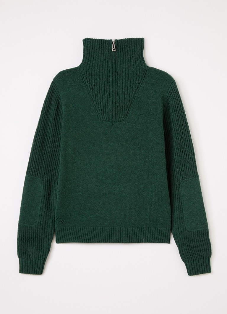 Zadig&Voltaire Meisjes Grofgebreide trui in wolblend met ingebreide print in de kleur Groen, maat: 14A