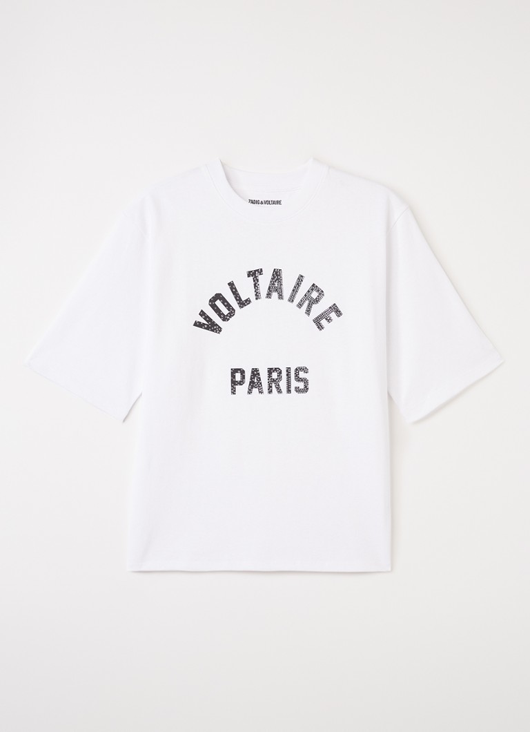 Zadig&Voltaire Meisjes T-shirt met strass in de kleur Wit, maat: 10A