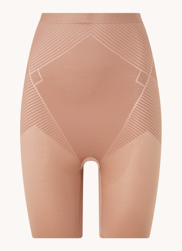 SPANX Dames Invisible high waisted naadloze corrigerende short in de kleur Lichtbruin, maat: L