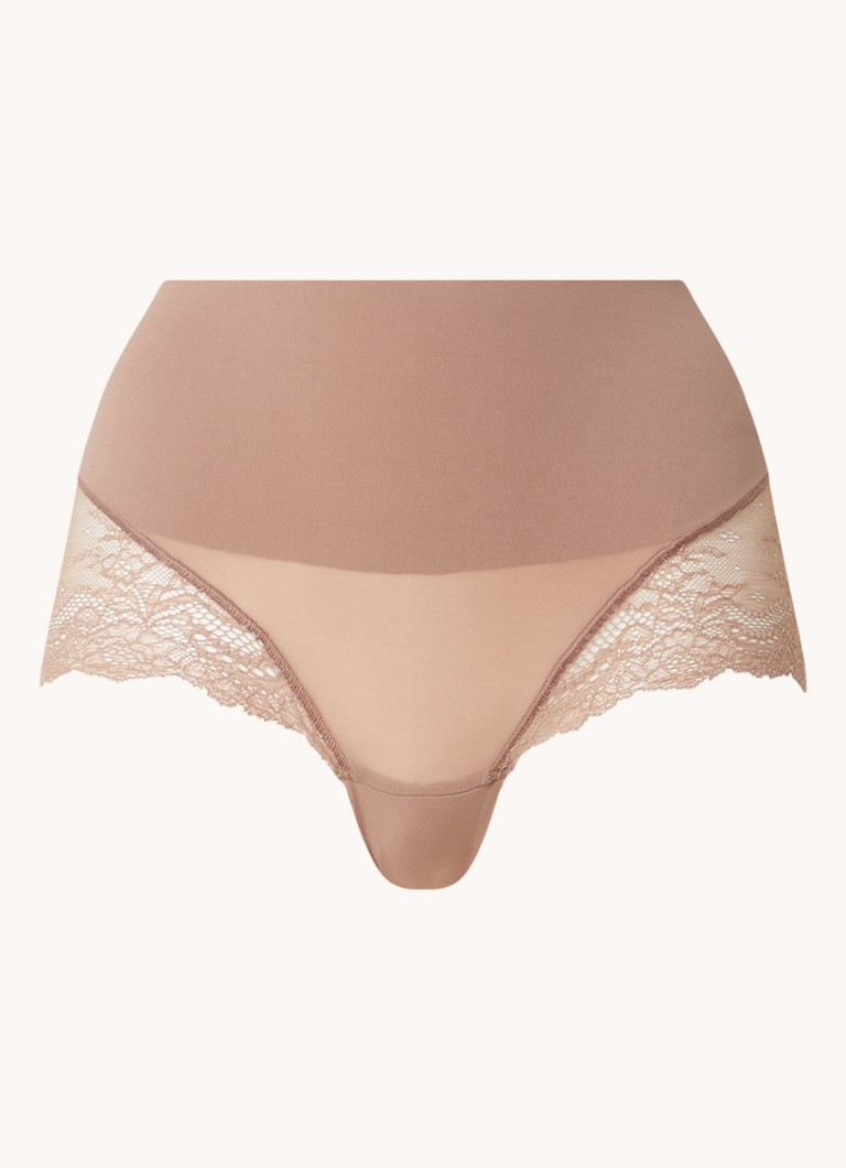 SPANX Dames Undie-Tectable corrigerende slip met kant in de kleur Lichtbruin, maat: S