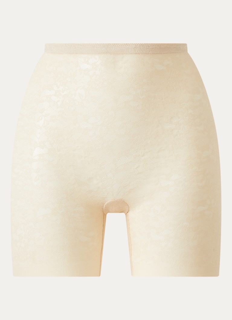 SPANX Dames Corrigerende short met opengewerkt dessin in de kleur Creme, maat: XL