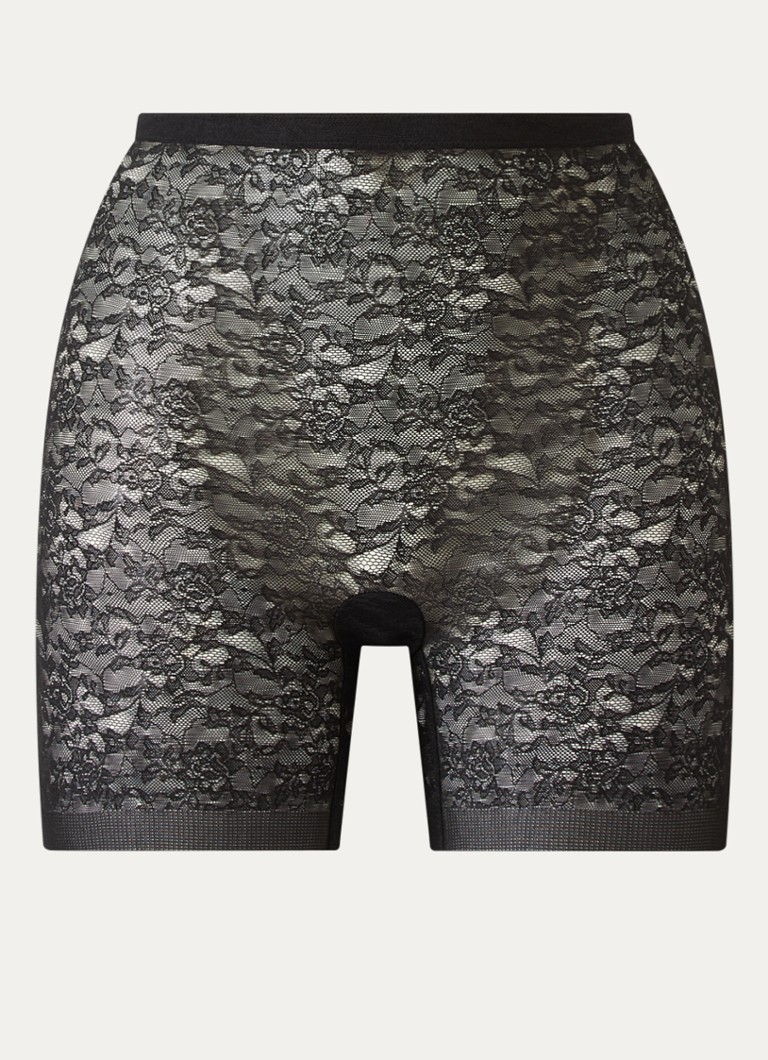 SPANX Dames Corrigerende short met opengewerkt dessin in de kleur Zwart, maat: M