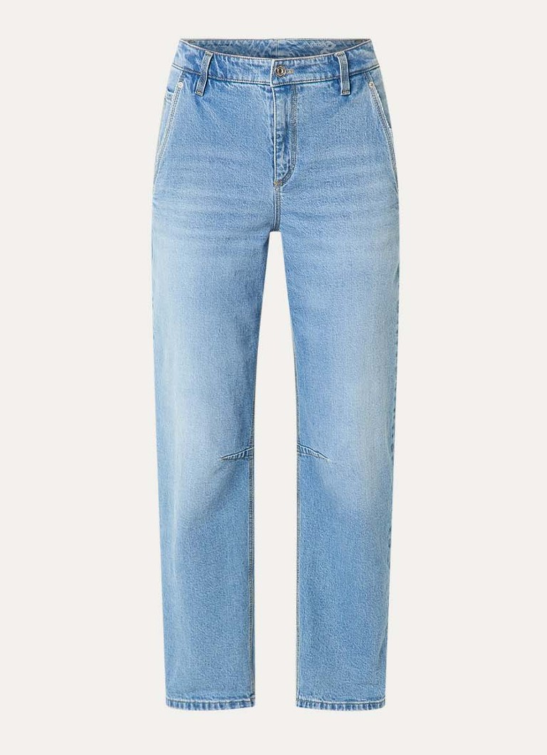 Gardeur Dames High waist straight leg cropped jeans met lichte wassing in de kleur Indigo