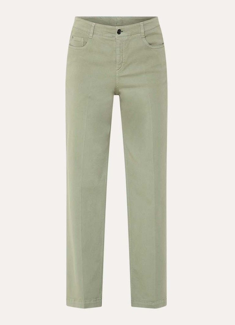 Gardeur Dames Feliza mid waist loose fit jeans met gekleurde wassing in de kleur Khaki