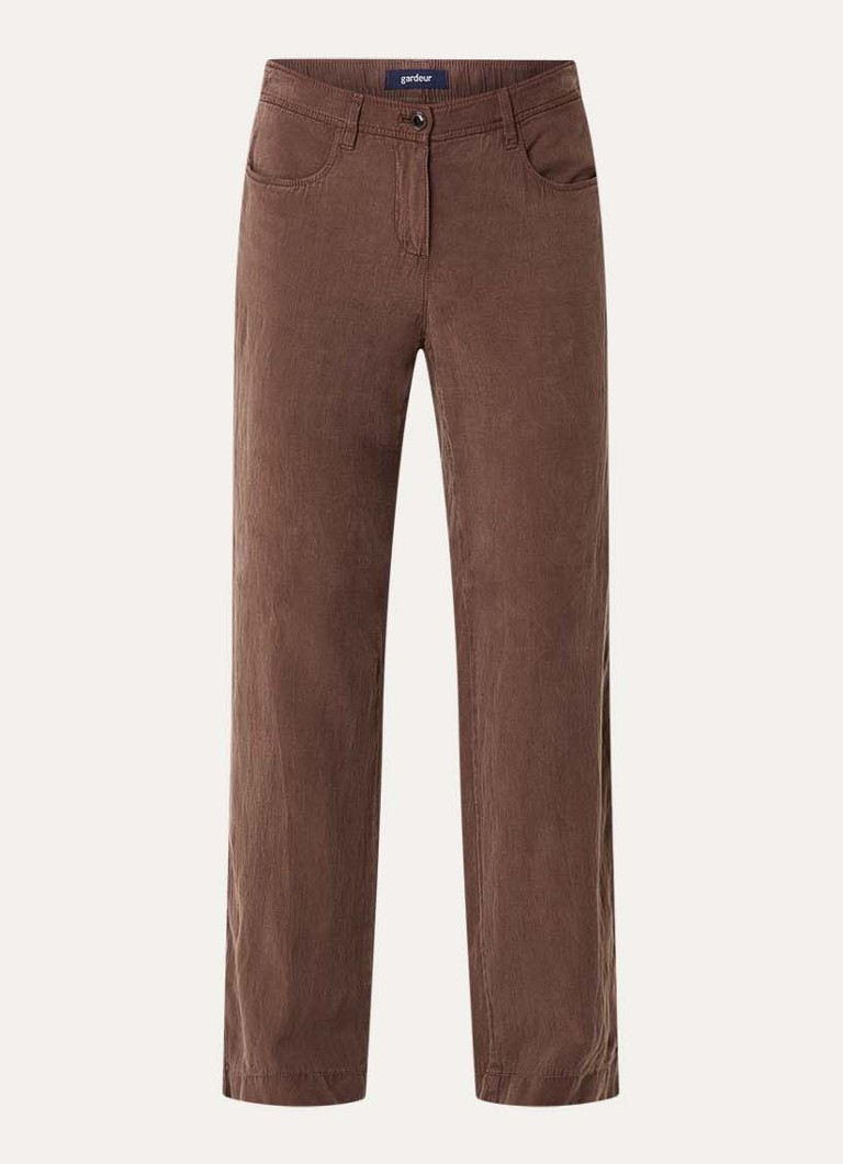 Gardeur Dames Hose mid waist wide leg jeans met gekleurde wassing in de kleur Donkerbruin