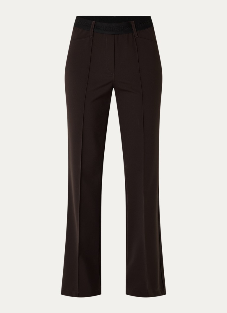 Gardeur Dames High waist flared pantalon met stretch in de kleur Donkerbruin