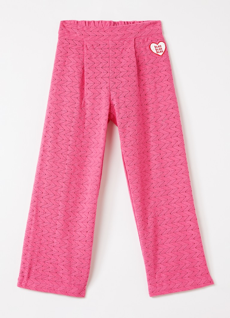 Mini Rodini Meisjes Straight fit broek met structuur in de kleur Donkerroze, maat: 128/134