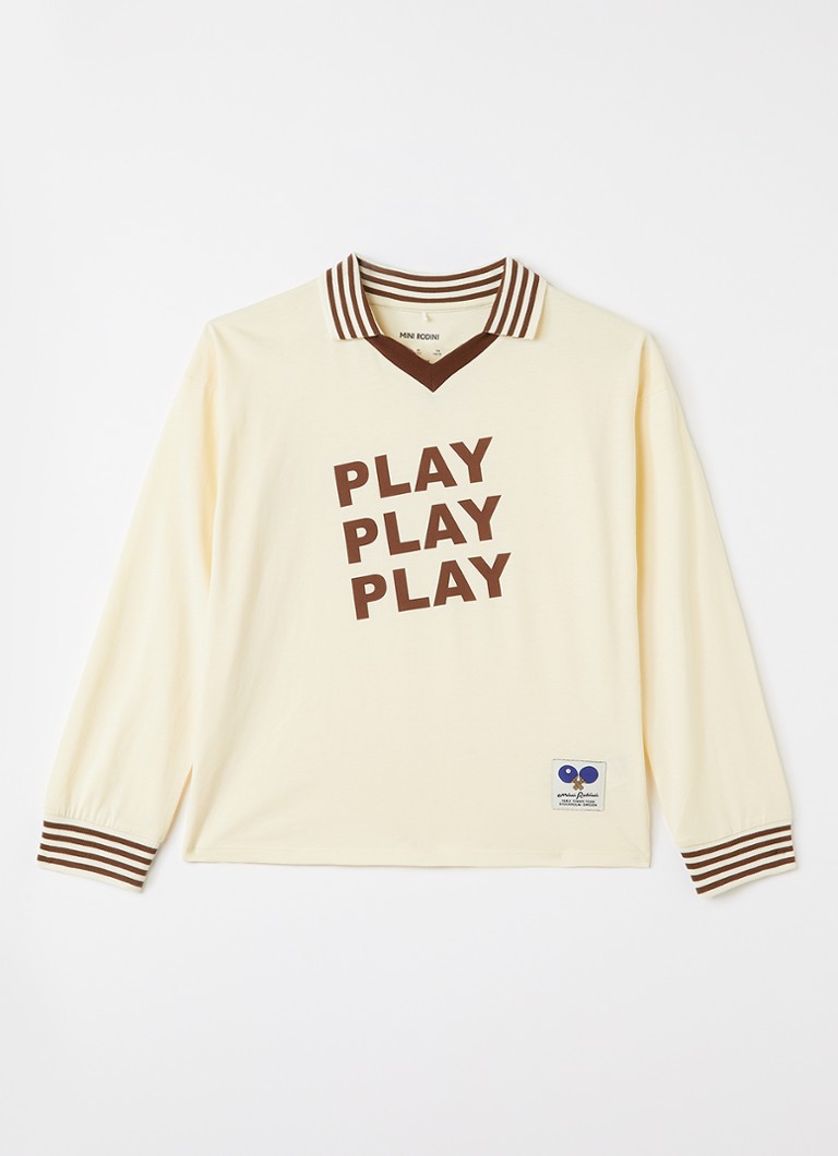 Mini Rodini Meisjes Polo met print in de kleur Lichtgeel, maat: 140/146