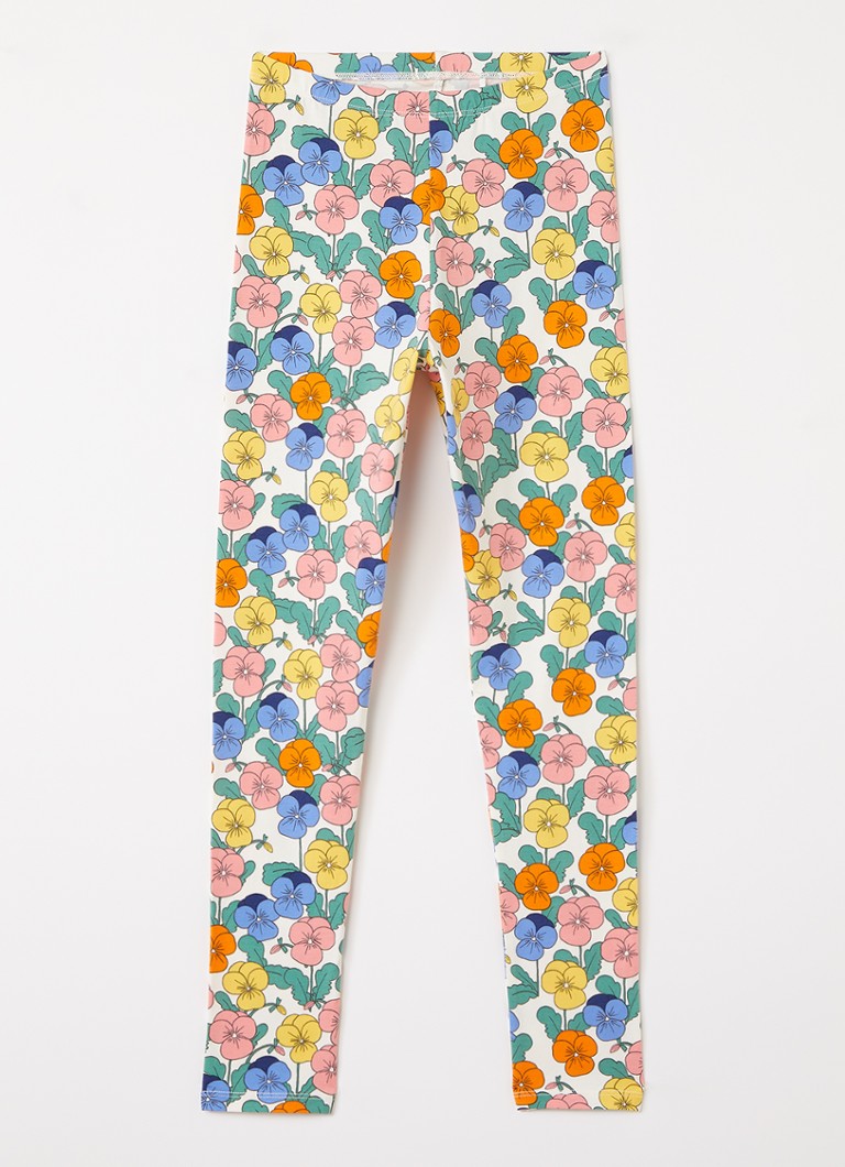 Mini Rodini Meisjes Violas slim fit legging met bloemenprint in de kleur Wit, maat: 104/110