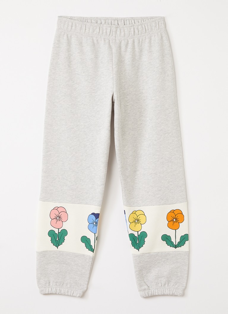 Mini Rodini Meisjes Violas regular fit joggingbroek met print in de kleur Grijsmele, maat: 140/146