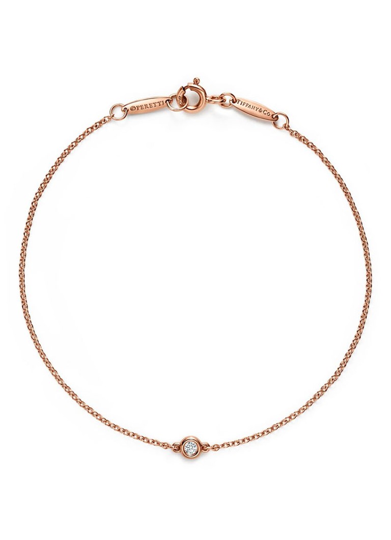 Tiffany & Co. Dames Diamonds by the Yard schakelarmband van 18 karaat roségoud met diamant 68054 in de kleur