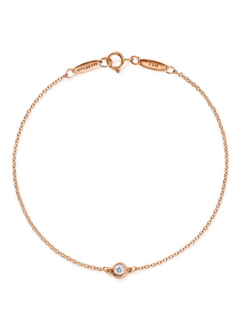 Tiffany & Co. Dames Diamonds by the Yard schakelarmband van 18 karaat roségoud 62803 in de kleur