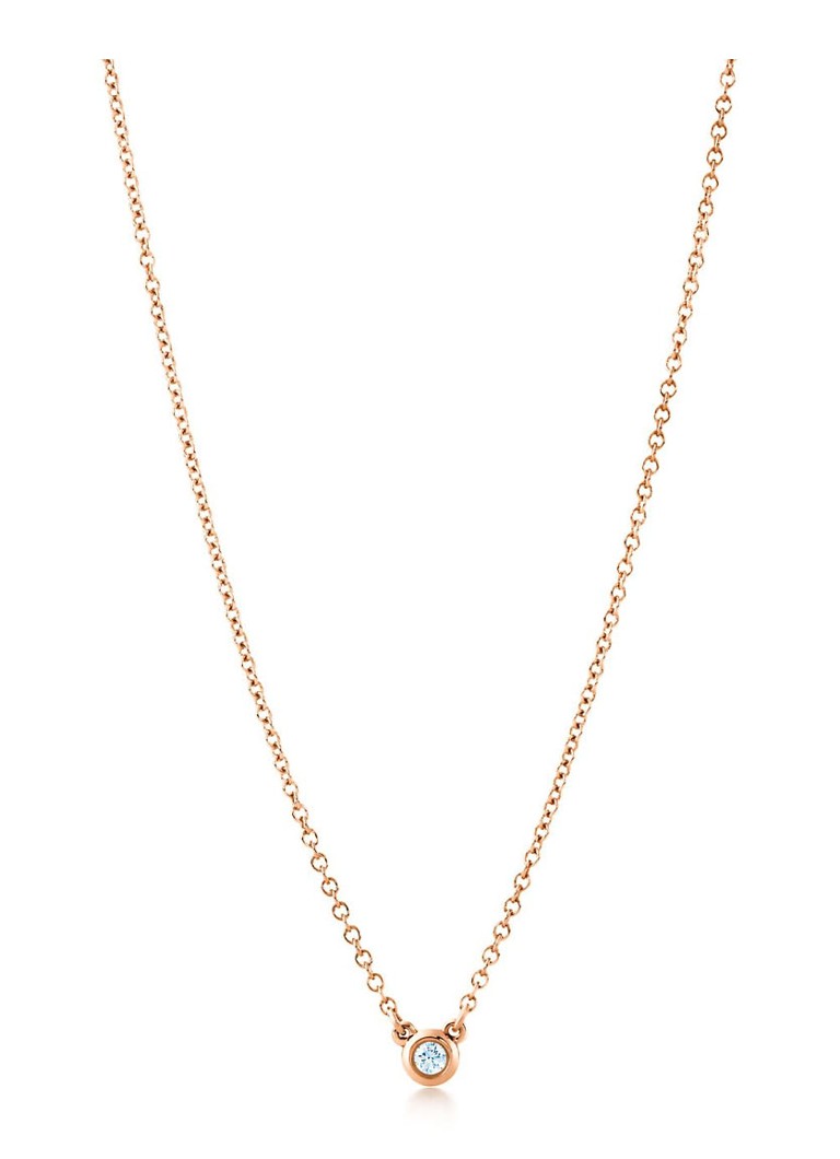 Tiffany & Co. Dames Diamonds by the Yard Single ketting van 18 karaat roségoud met diamant 62804 in de kleur