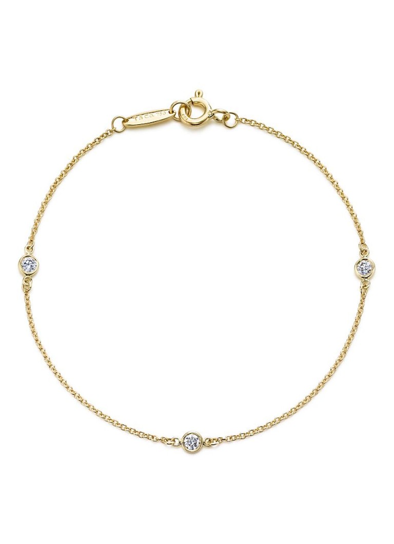 Tiffany & Co. Dames Diamonds by the Yard schakelarmband van 18 karaat geelgoud met diamant 12001 in de kleur