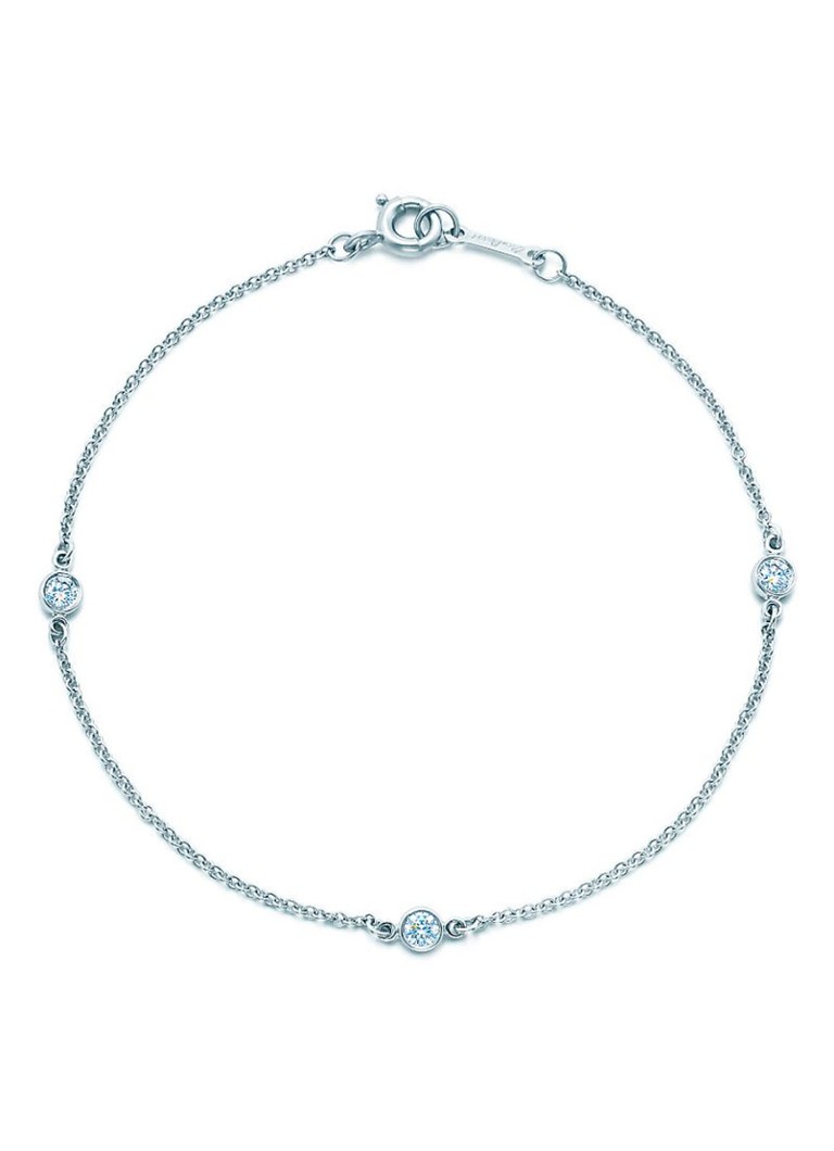 Tiffany & Co. Dames Diamonds by the Yard schakelarmband van platina met diamant 22001 in de kleur