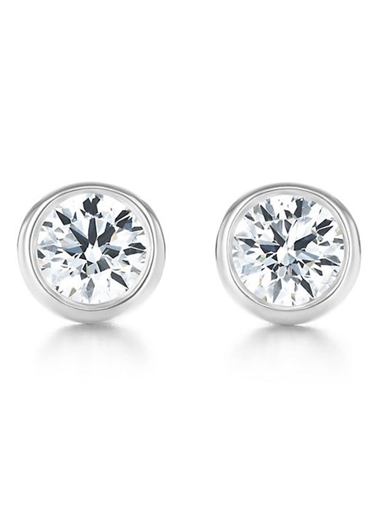 Tiffany & Co. Dames Diamonds by the Yard oorknopjes van platina met diamant 27731 in de kleur