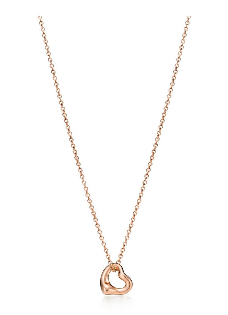 Tiffany & Co. Dames Open Heart ketting van 18 karaat roségoud 22376 in de kleur