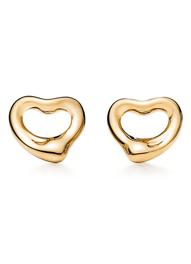 Tiffany & Co. Dames Open Heart oorknopjes van 18 karaat geelgoud 22371 in de kleur