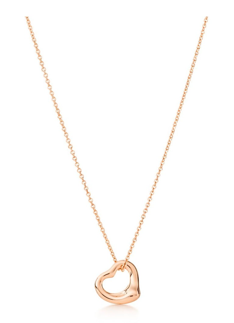 Tiffany & Co. Dames Open Heart ketting van 18 karaat roségoud 58765 in de kleur