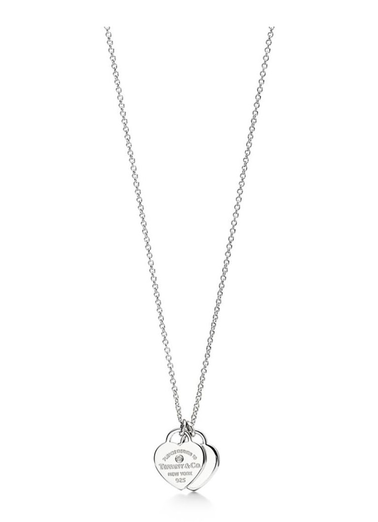 Tiffany & Co. Dames Heart Tag Mini ketting van sterling zilver met diamant 52675 in de kleur