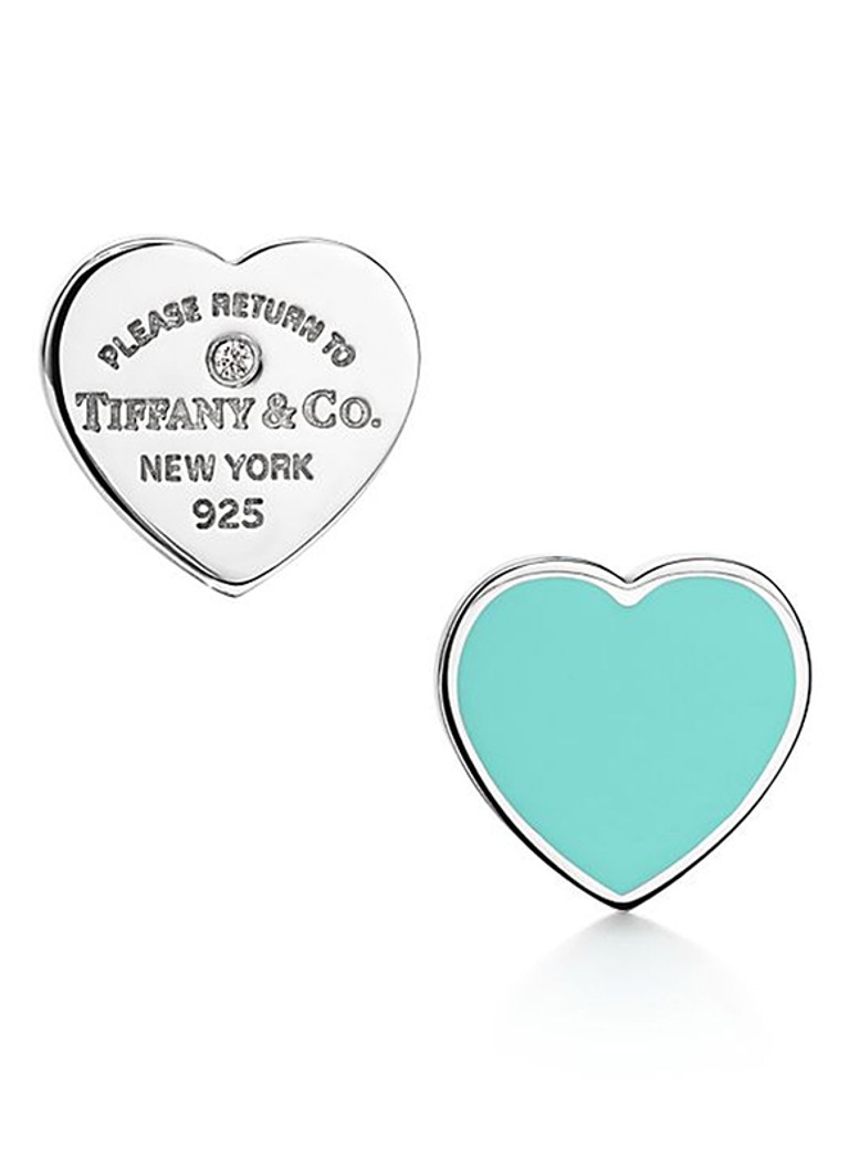 Tiffany & Co. Dames Tiffany Blue Mini oorknopjes van sterling zilver met diamant 30942 in de kleur