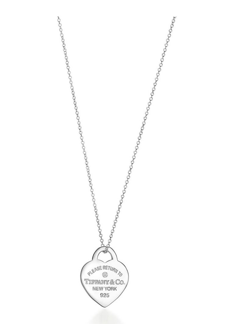 Tiffany & Co. Dames Heart Tag Small ketting van sterling zilver met diamant 21821 in de kleur