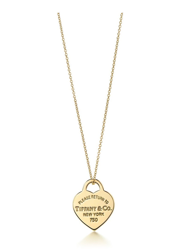 Tiffany & Co. Dames Heart Tag Small ketting van 18 karaat geelgoud 36671 in de kleur