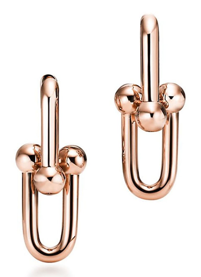 Tiffany & Co. Dames Link Small oorhangers van 18 karaat roségoud 74580 in de kleur