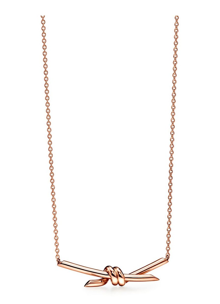 Tiffany & Co. Dames Tiffany Knot ketting van 18 karaat roségoud met hanger 48595 in de kleur